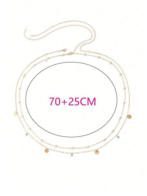 Hotnice Summer Round Turquoise Waist Chain Metal Bikini Multi Layer Waist And Belly Chain