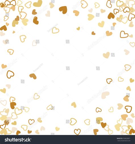 Flying Gold Hearts Frame Vector Border Stock Vector Royalty Free