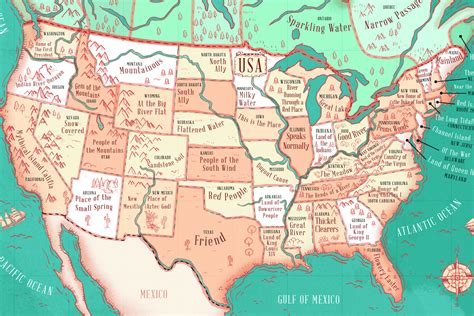 Map Shows The Literal Meaning Of Every State S Name Country Names Usa