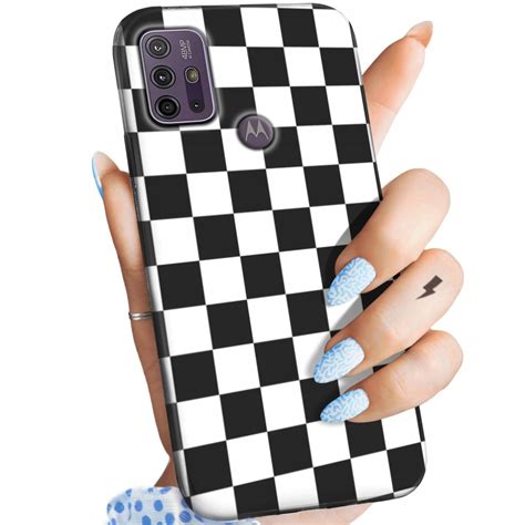 Etui Matowe Do Motorola Moto G G Wzory Bia Y Czarny Czarno Bia Y