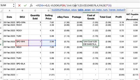 Inventory Profit With Fifo Tracking Sheet Rexcel