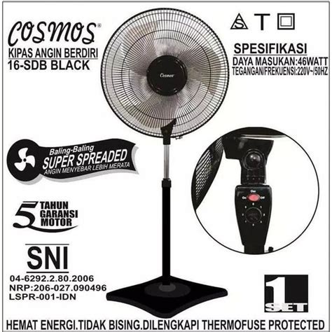 Jual Kipas Angin Cosmos Berdiri Inch Stand Fan Standfan Black