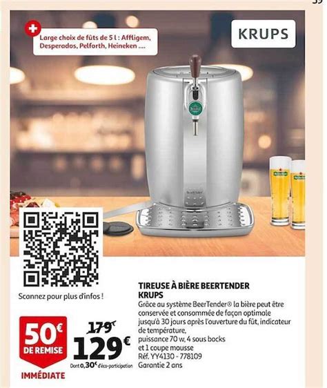 Promo Tireuse Bi Re Beertender Krups Chez Auchan