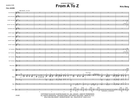 From A To Z Full Score By Kris Berg Jazz Ensemble Digital Sheet