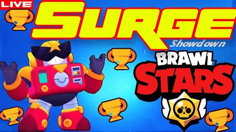 Live🔴surge The Protector🔥brawl Stars Battle Solo Showdown Gem Grab Brawl Ball Youtube