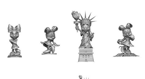 MINNIE MOUSE FOR 3D PRINT 4 OPTIONS STL obj 3D model 3D printable | CGTrader