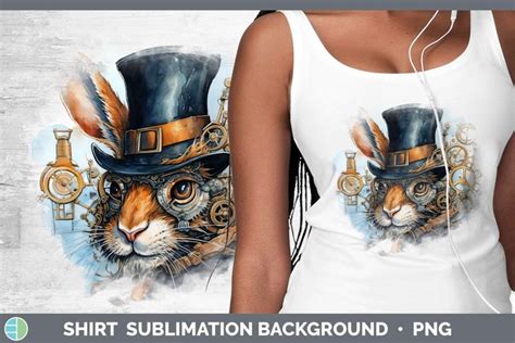 Steampunk Snowshoe Hare Shirt Sublimation Sublimation Backgr