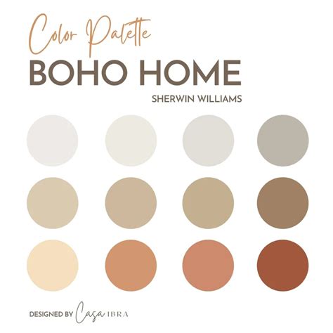 Boho Home Color Palette Sherwin Williams Interior Paint Etsy