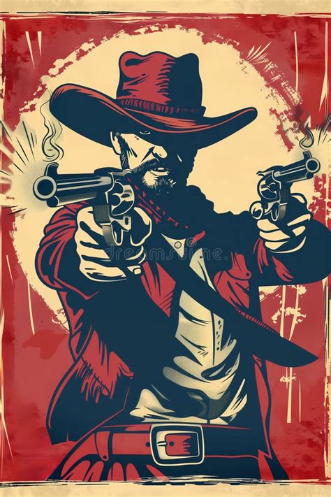 American Cowboy Outlaw Gunslinger In The Wild West Frontier Of Texas With A Revolver Gun In The