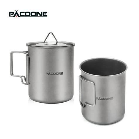 PACOONE Taza De Titanio Ultraligera Para Acampar Taza De Agua Vajilla