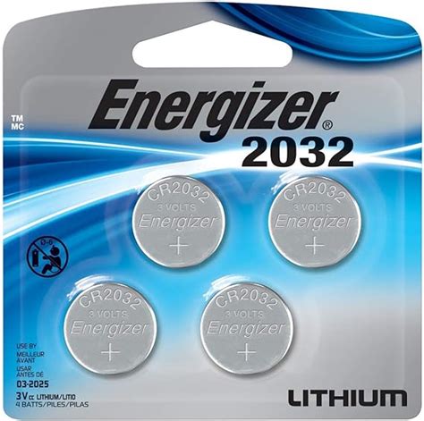 Energizer 2032 CR2032 Battery 4 Count 3 Volt Lithium Coin Batteries