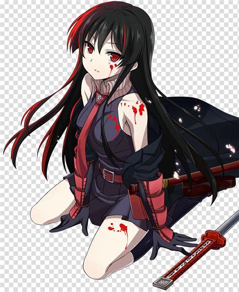 Black Haired Female Anime Character Sitting Beside Sword Illustration