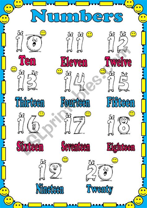 Numbers 10 To 20 PICTIONARY ESL Worksheet By Serennablack