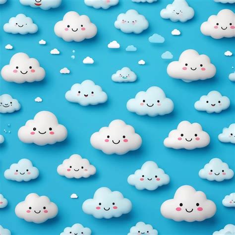 Premium Photo Clouds With Faces Floating Above
