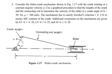 Solved Consider The Slider Crank Mechanism Shown In Fig