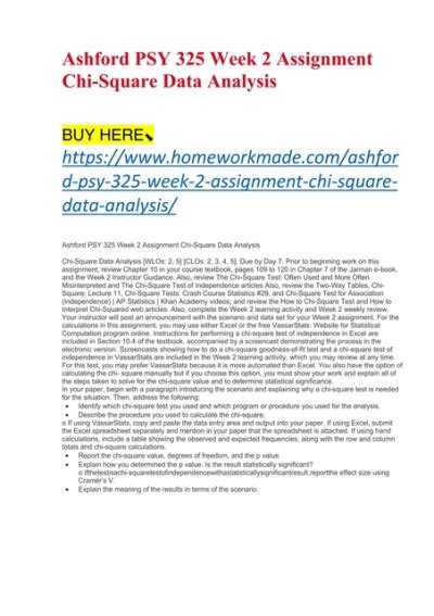 Ashford Psy Week Assignment Chi Square Data Analysis Docx