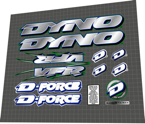 1996 Dyno Vfr Chrome For Green Frame Elite Bmx Decals