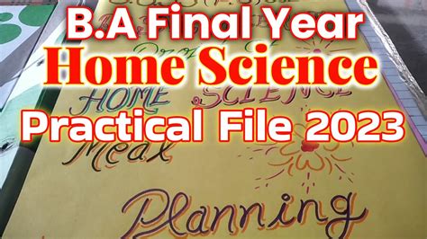 Ba 3rd Year Home Science Practical File 2023 Home Science Practical