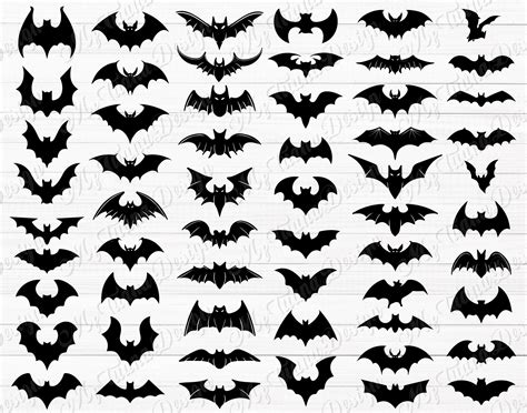 Bat Svg Halloween Svg Bats Svg Bat Silhouette Svg Cute Bat Svg Bat
