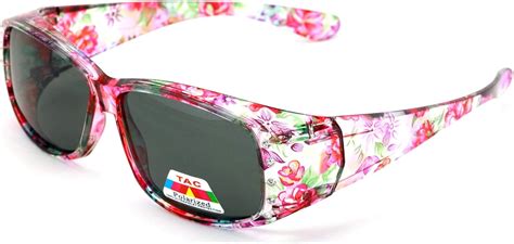 Floral Womens Polarized Fit Over Glasses Sunglasses Rhinestone Rectangular Frame