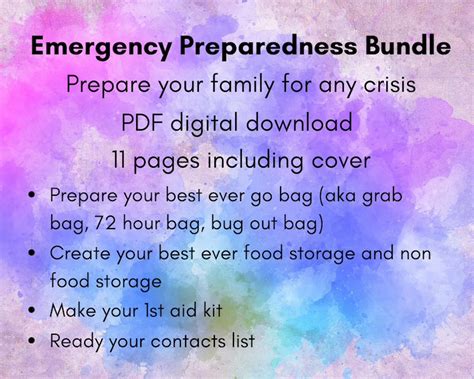 Printable Emergency Preparedness Planner Bundle Worksheets Etsy Emergency Preparedness