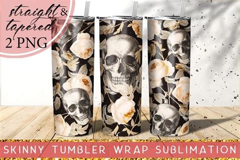 Skull And Roses Vintage 20 Oz Tumbler Wrap Sublimation