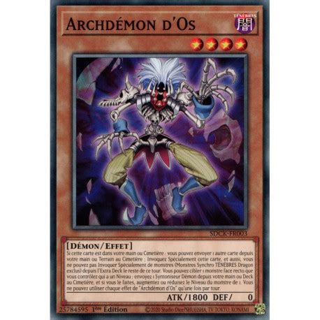 Archdémon d Os C Yu Gi Oh Deck de Structure Le Roi Cramoisi