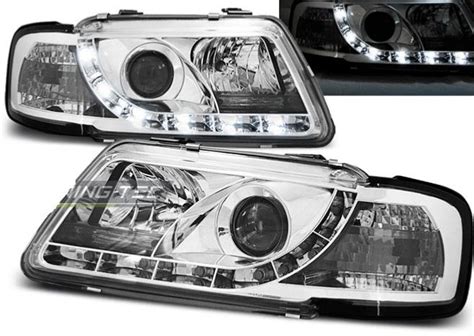 Paire De Feux Phares Audi A L Daylight Drl Led Chrome