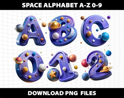 3d Space Galaxy Letters Alphabet Numbers Preschool Kindergarten Bundle