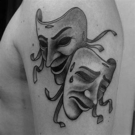 60 Drama Mask Tattoo Designs For Men Theatre Ink Ideas