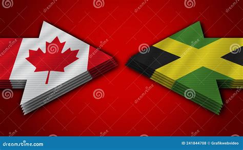 Jamaica Vs Canada Arrow Flags â€“ 3D Illustrations Stock Illustration ...