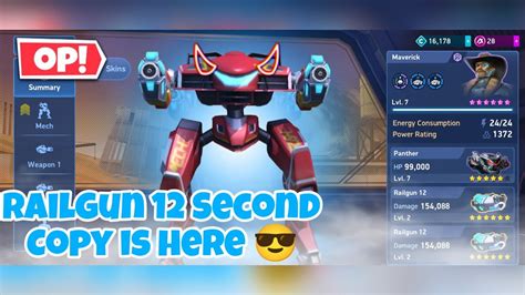 Finally Railgun 12 Second Copy Mech Arena Robot Showdown YouTube