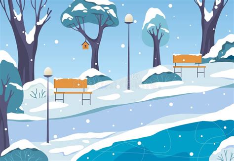 Winter Park, Landscape or Scenery View, Banner Stock Vector - Illustration of city, outdoor ...