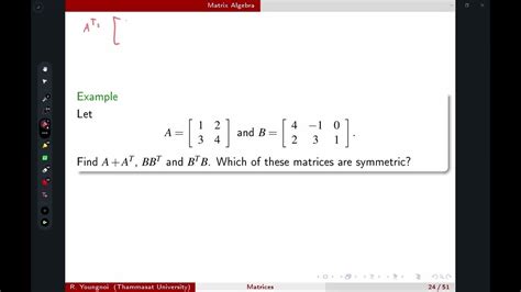 Matrices 7 Properties Of The Transpose Youtube