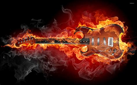 Guitar On Fire Wallpaper Images