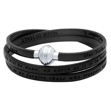 Lord's Prayer Wrap Bracelet In Black - Jadorelli