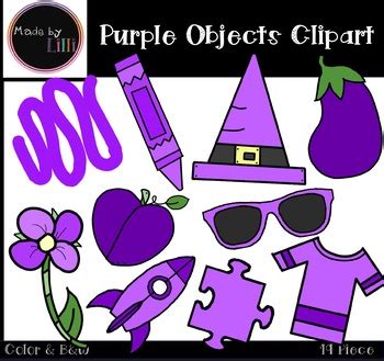 Purple Color Objects Clipart by Made by Lilli Clipart | TpT