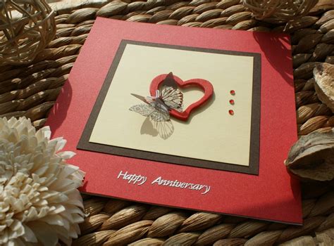 Craft Magic: Handmade Happy Anniversary card - Red Heart and butterfly