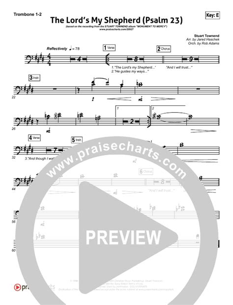 The Lord Is My Shepherd Psalm 23 Sheet Music Pdf Stuart Townend Praisecharts