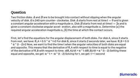 Solved Two Friction Disks A And B Are To Be Brought Into Contact