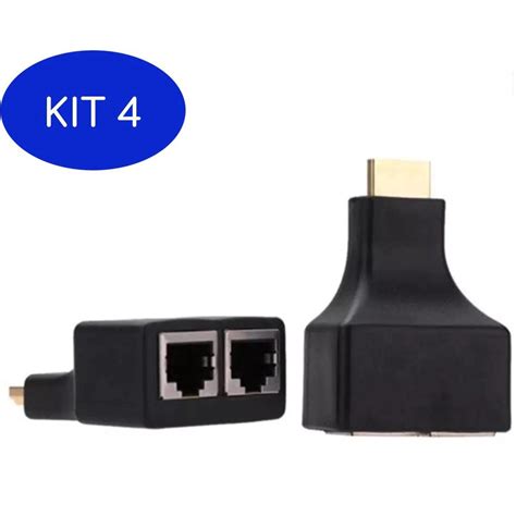 Kit Extensor Hdmi D Metros Via Cabo De Rede Utp Rj Submarino