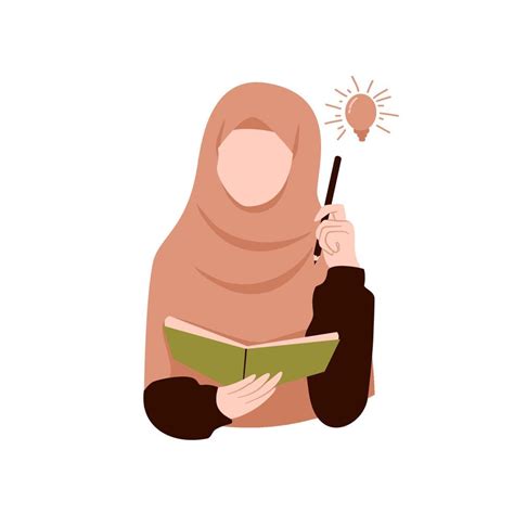 Muslimah study and write illustration 10000920 Vector Art at Vecteezy