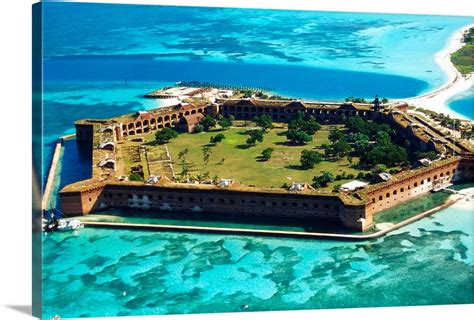 Aerial View Of Fort Jefferson Wall Art, Canvas Prints, Framed Prints ...