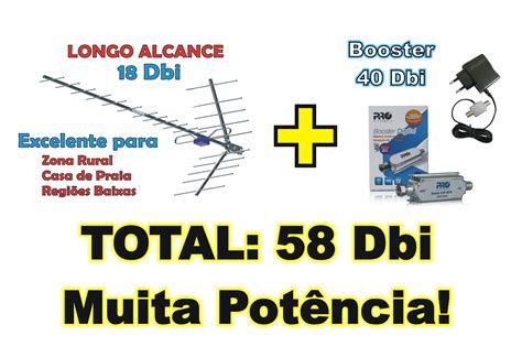 Antena Digital Externa Para Tv Yagi PROHD 1118 Booster PQBT 40Dbi