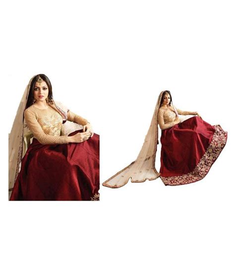 Mafiya Fashion Brown and Beige Mulberry Silk Anarkali Gown Semi-Stitched Suit - Buy Mafiya ...