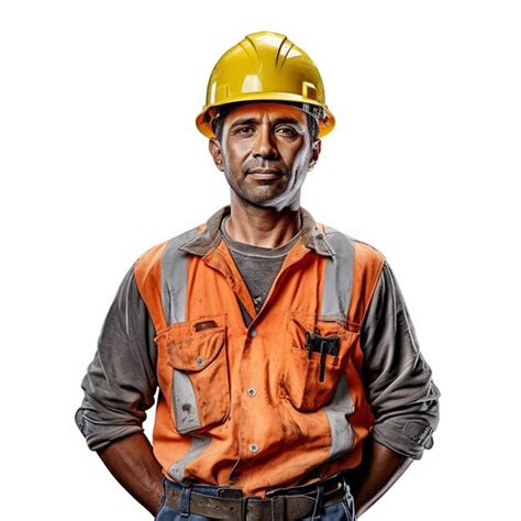 Premium Ai Image A Man Wearing An Orange Hard Hat And Orange Vest