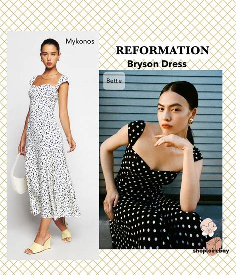 Reformation Bryson Midi Dress Black Polka Dot Mykonos Women S Fashion