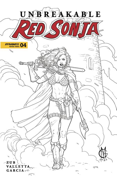 DEC228895 UNBREAKABLE RED SONJA 4 CVR R 7 COPY FOC INCV MATTEONI B W