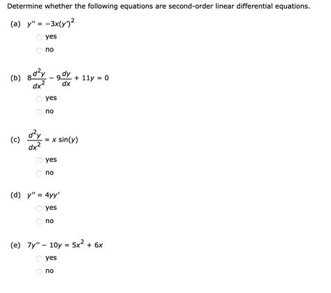 Solved Determine Whether The Following Equations Are