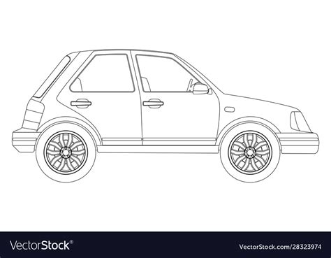 Car outline drawing Royalty Free Vector Image - VectorStock